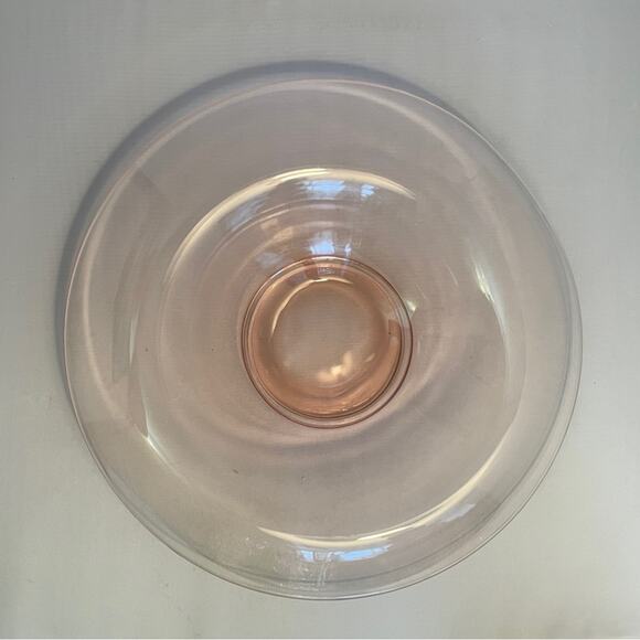 Midcentury Pink Glass “Mushroom” or “Rolled Edge” 11" Console‎ Bowl - Picture 2 of 6